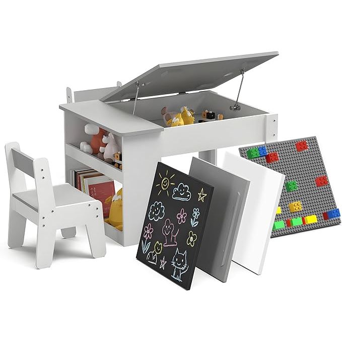 Kindertisch mit Stühlen-Multifunctional Children's Table-HULANAN