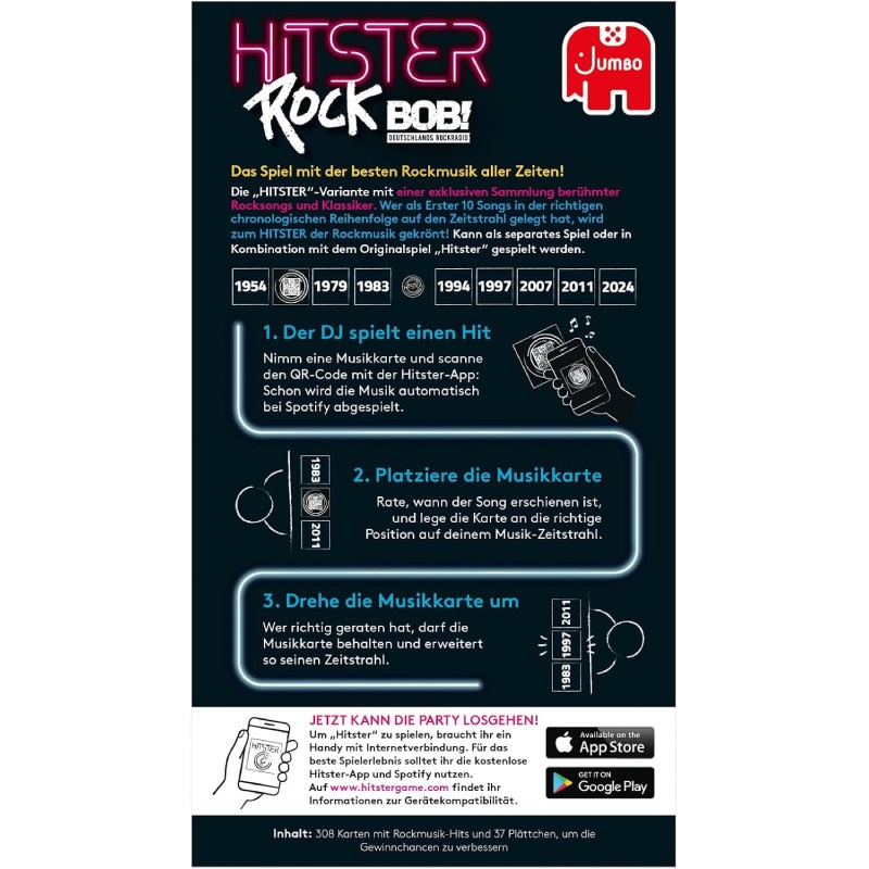 Partyspiel: "Hitster Rock" von Jumbo Spiele im Review von Jumbo Spiele