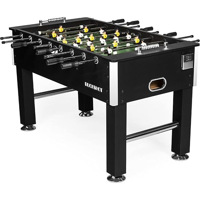 Tischfußball-Football Table 141 x 77 x 89 cm - Black-Buckshot