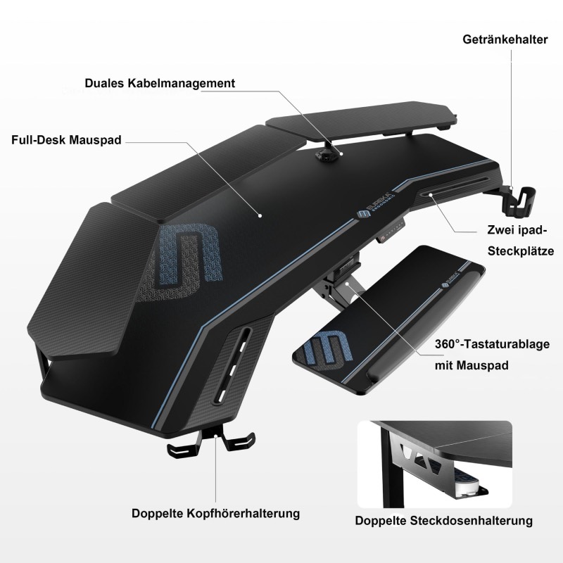 Elektrisch höhenverstellbarer Schreibtisch "S0MCM0CT" von Eureka Ergonomic