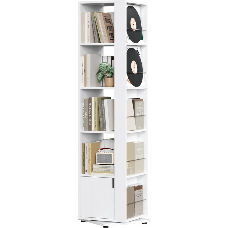 Drehbares Bücherregal-5 Ebenen, 20 Fächer, 360 Grad-Yaheetech