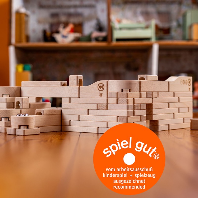 Holz-Murmelbahn: "M2 Basis (145 Teile)" von Baumkinder im Review von Baumkinder