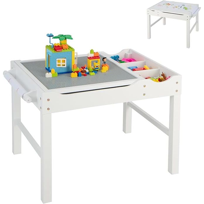 Kindertisch-2-in-1 Children's Table with Reversible Table Top-COSTWAY