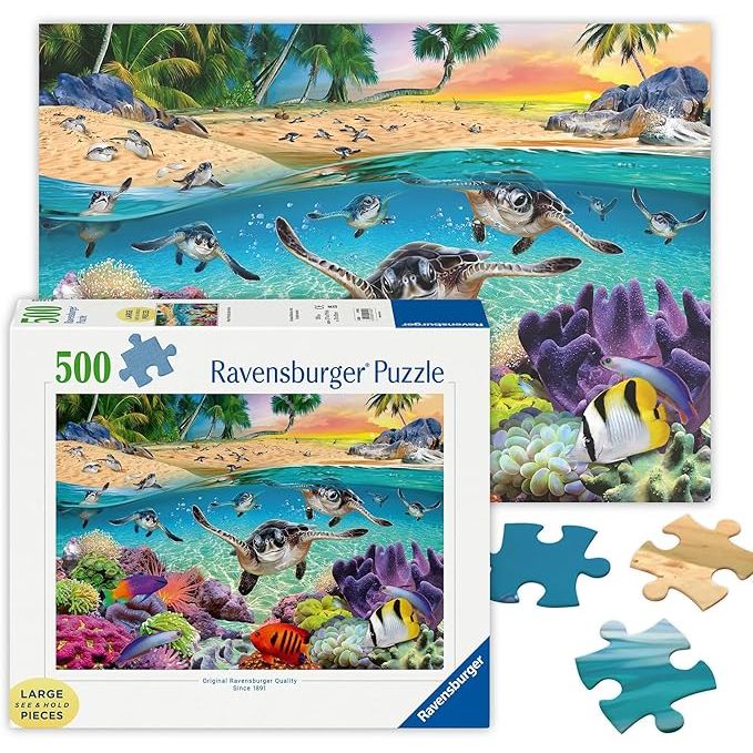 Puzzle-17456 - Meeresschildkröten - 500 Teile Large Pieces-Ravensburger