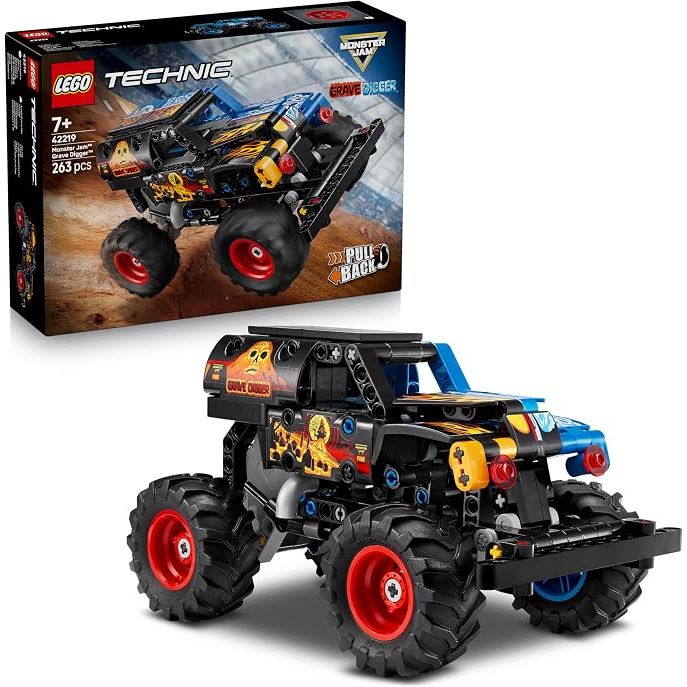 Monstertruck-Modellbau- und Konstruktionsspielzeug-Monster Jam Grave Digger Feuer und Eis 42219-LEGO Technic