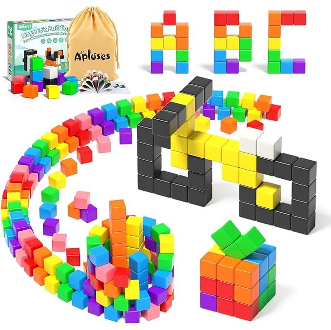Magnetische Bausteine-54 Pieces Magnetic Building Blocks-Apluses